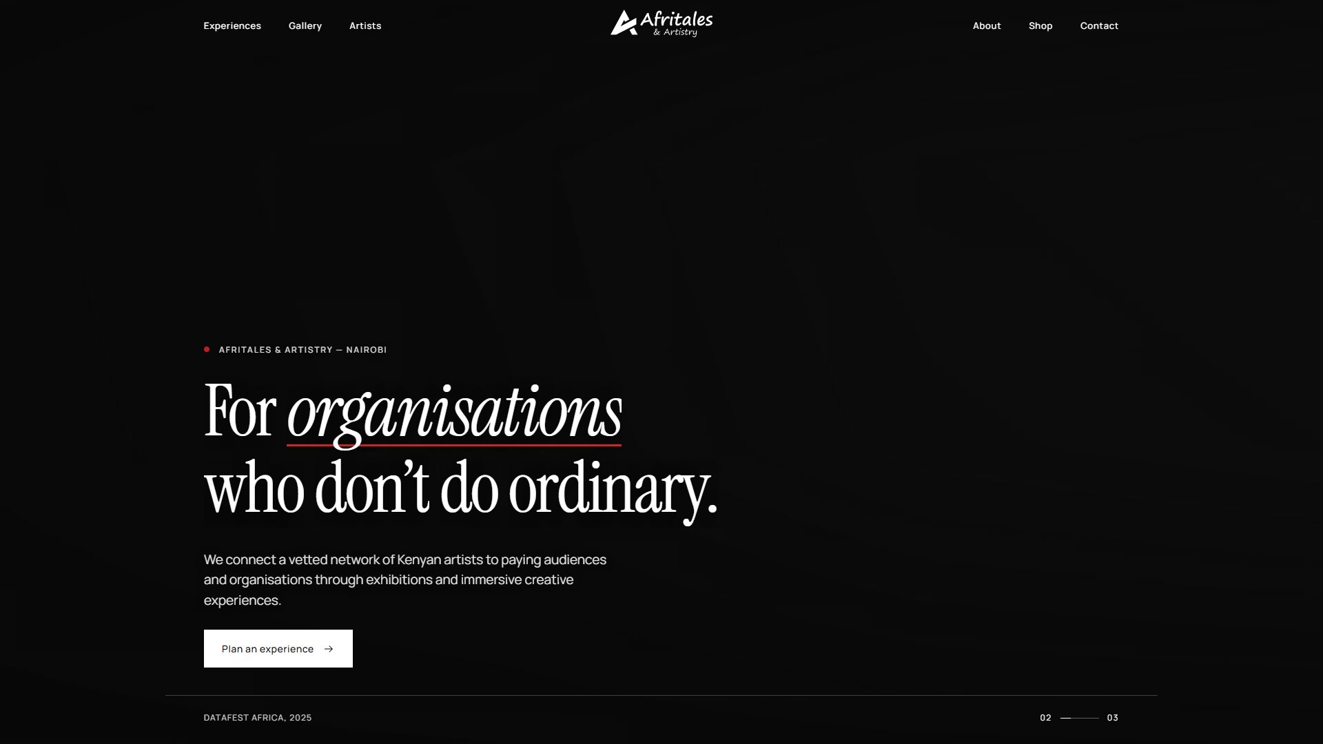 Afritales & Artistry website on afritalesart.org