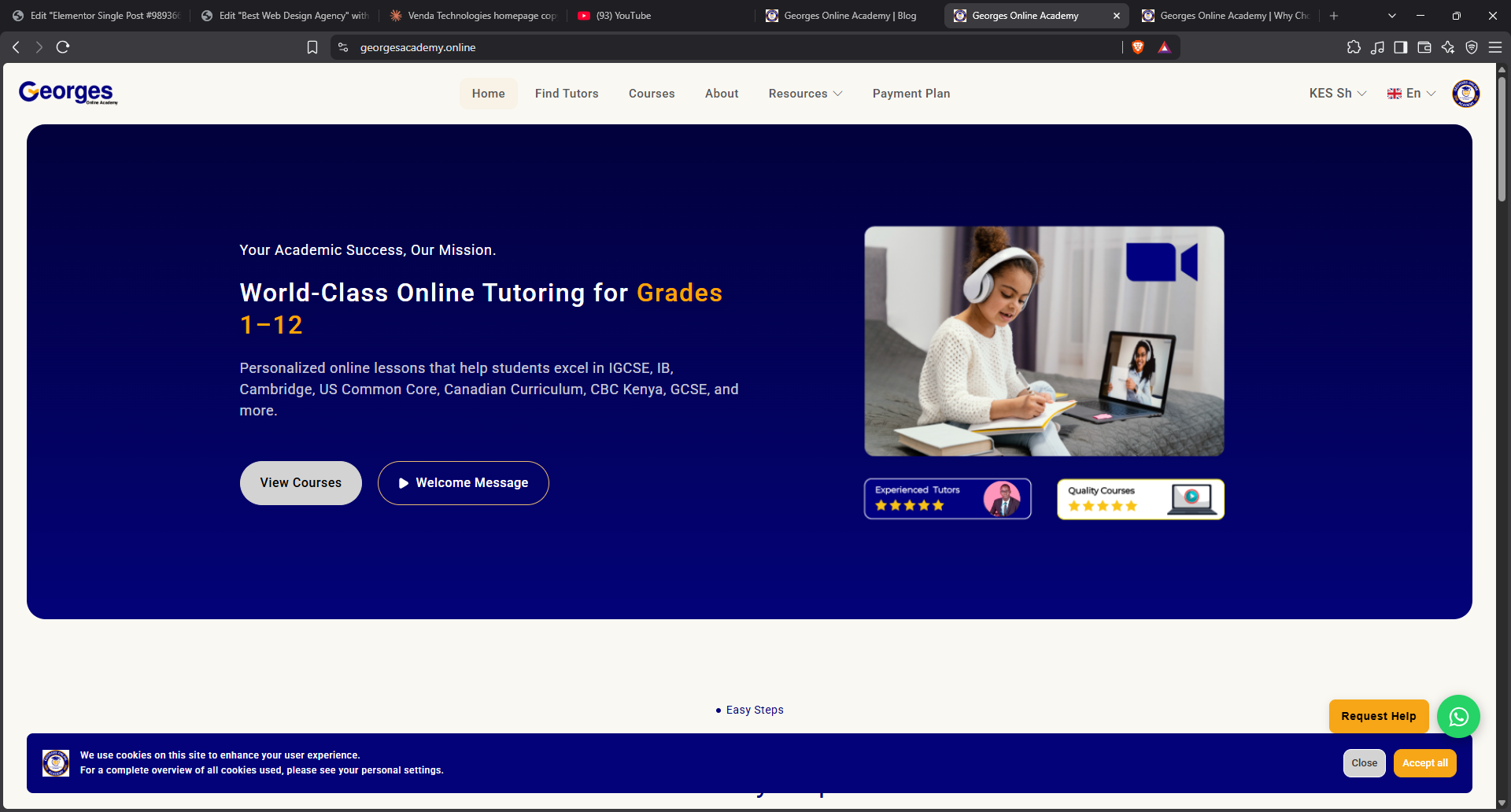 Georges Online Academy website on a desktop screen